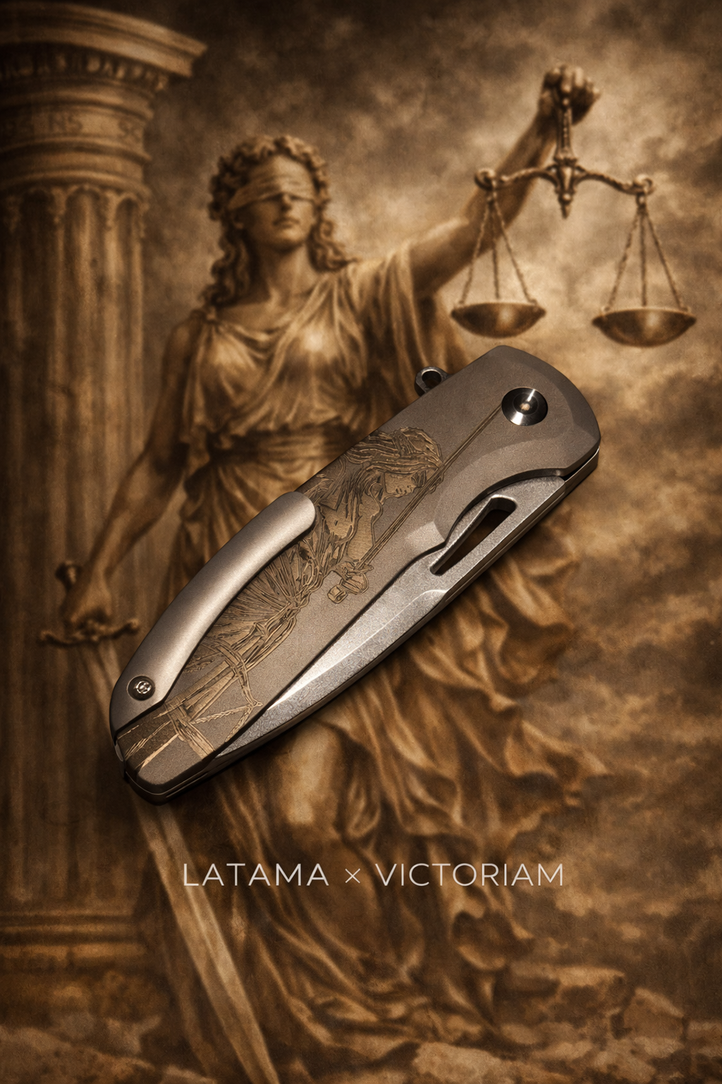 Latama Cutlery Yuuki with custom engraving (Lady Justice)