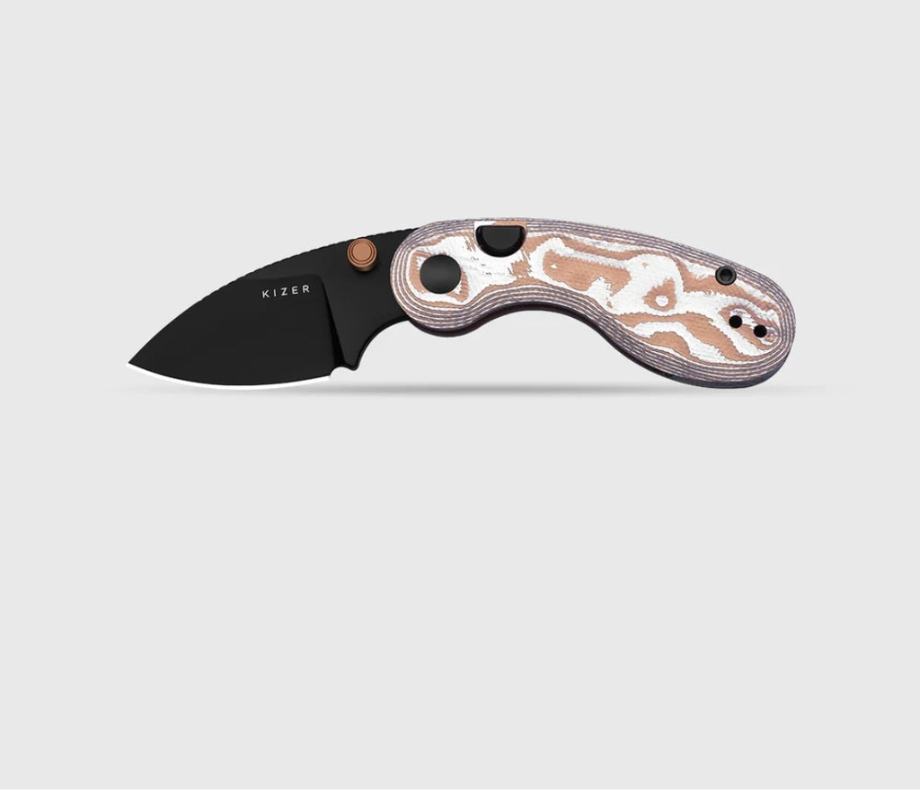 Microbe™ | 5Th Pocket Knife | Kizer Button Liner Lock™ | Copper Foil G10 Handle | KizerV™ 2742A12