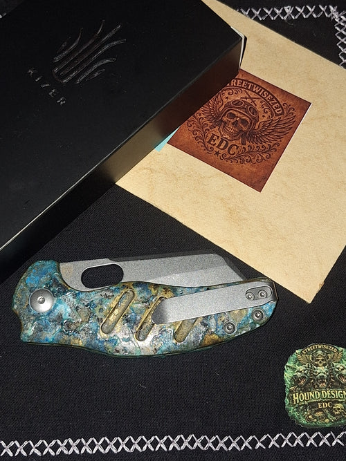 Hound_Designs ☣️ Atomic Glow Shipwreck ☣️ Kizer Sheepdog Brass Button Lock