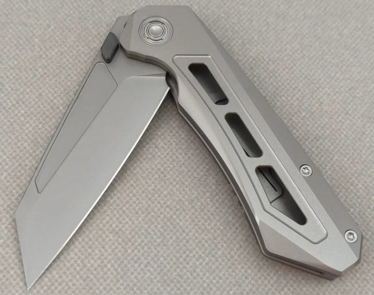VORIXN "Aerial" Thumb Stud Knife PVD Coating Titanium Handle (3.2" M390 Blade) KB071
