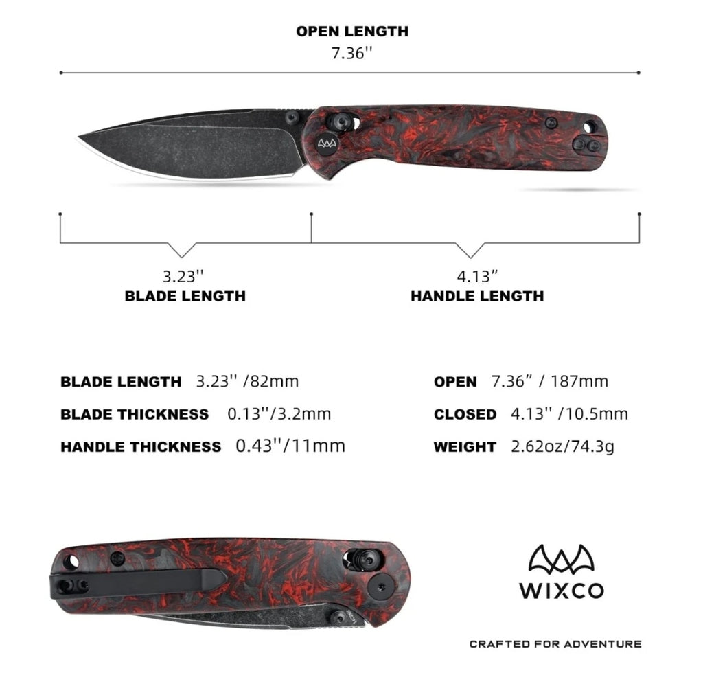 Wixco Drax II Red Luminous Carbon Fiber Blade City Exclusive