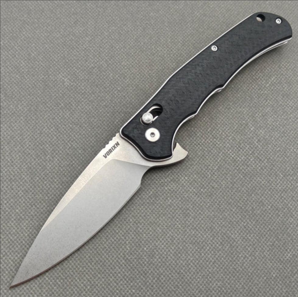 VORIXN Flipper Knife Stainless Steel & G10 Handle (3.7" D2 Blade) KA014