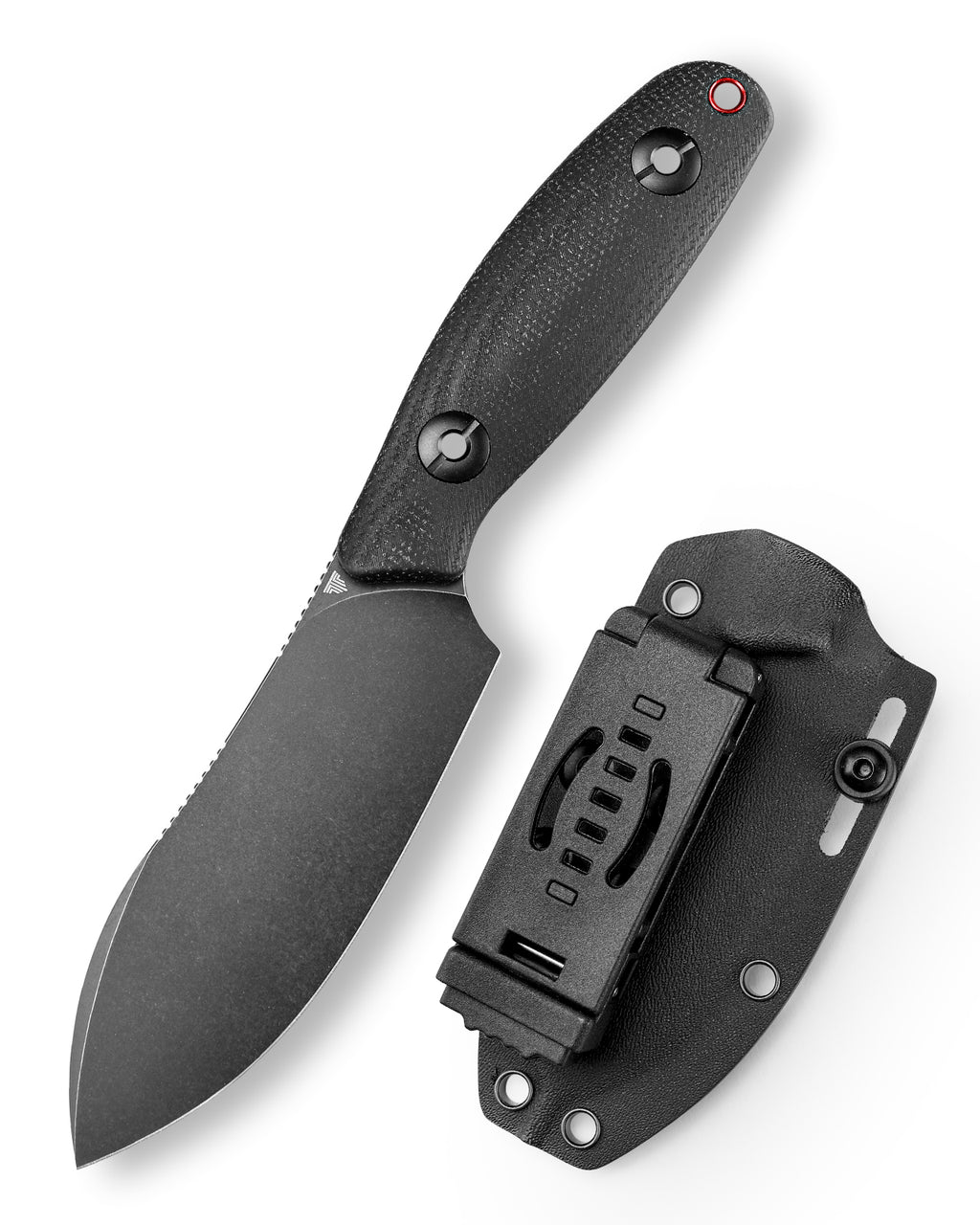TRIVISA
Aubergine-BM Full-tang Straight Fixed Blade Knife, 3.86‘’ 14C28N Steel Black Stonewashed Blade, Micarta Handle