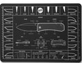 Knafs Knife Mouse Pad - Oversized Shop Mat 14 x 10"