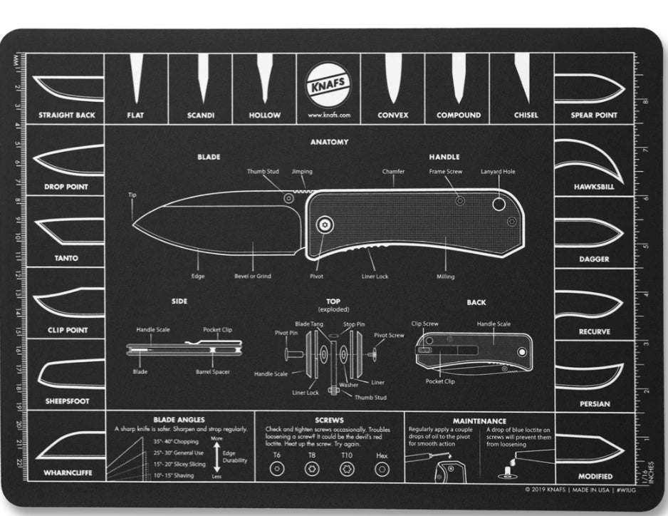 Knafs Knife Mouse Pad - Oversized Shop Mat 14 x 10"