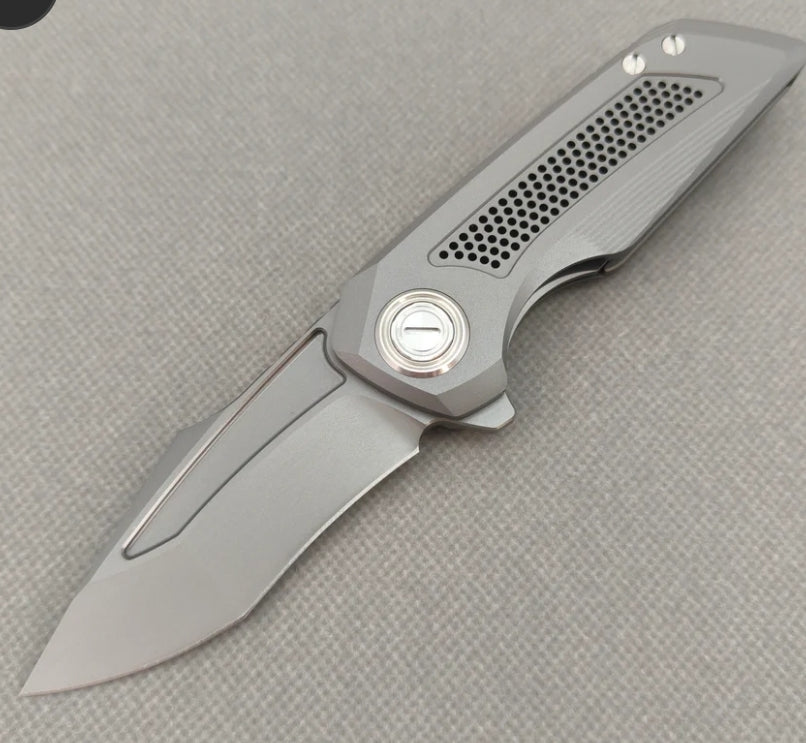 VORIXN "Aerial" Flipper Knife PVD Coating Titanium Handle (2.8" CPM S35VN Blade) KB072