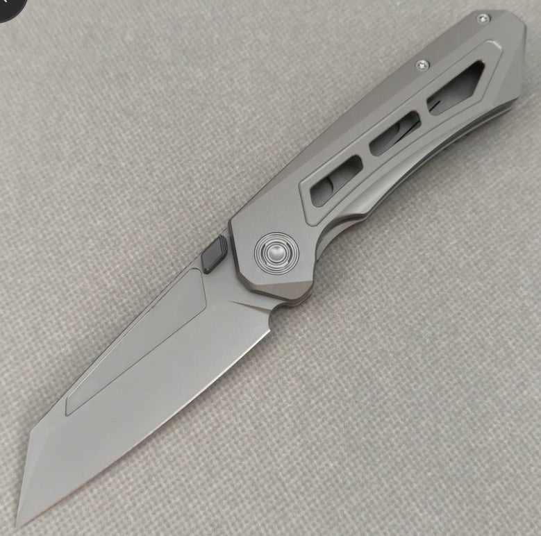 VORIXN "Aerial" Thumb Stud Knife PVD Coating Titanium Handle (3.2" M390 Blade) KB071
