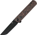 KANSEPT Foosa Slip Joint/Flipper Knife Copper Carbon Fiber Handle (3.06"CPM S35VN Blade) Rolf Helbig Design-K2020T3