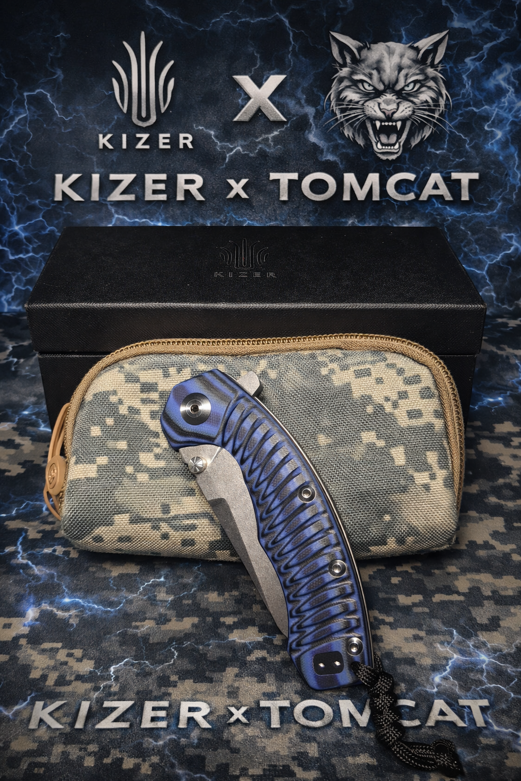 Kizer Knives Tigon ki4450A3- BladeHQ 2016 Exclusive, S35VN/titanium liners and spacers