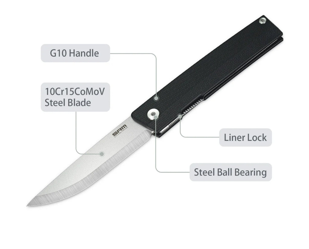 SRM Gent 401L-GB (3.27" 10Cr Blade, G10 Handle)