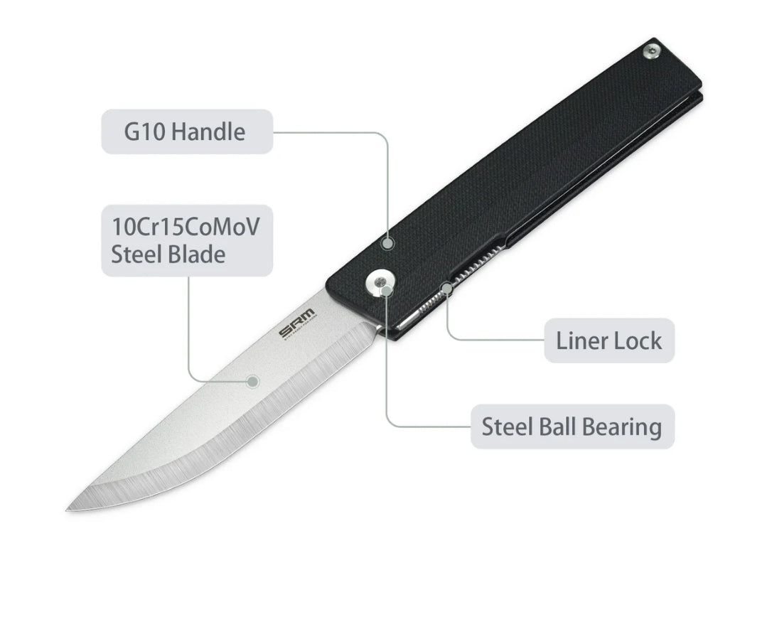 SRM Gent 401L-GB (3.27" 10Cr Blade, G10 Handle)