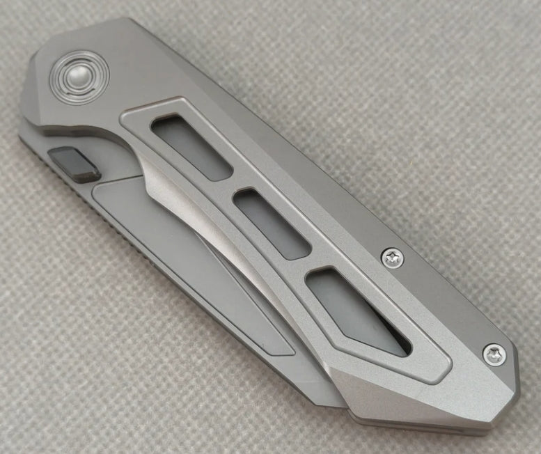 VORIXN "Aerial" Thumb Stud Knife PVD Coating Titanium Handle (3.2" M390 Blade) KB071