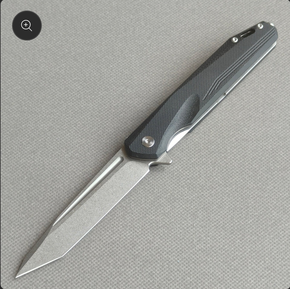 VORIXN Flipper Knife 2Cr13 & Carbon Fiber Handle (3.8" D2 Blade) KM002