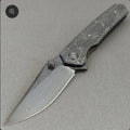 Vorixn “Impact Origin” Flipper & Thumb Stud Knife Titanium-Engraved Anodized Handle (3.6" Damascus steel Blade) KB098